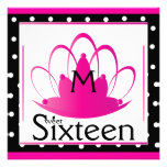 Monogramm 16. Geburtstag Tiara-Fertigen besonders  Personalisierte Einladungen
