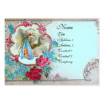 MONOGRAMM-Blau DER STORCH-BABYPARTY-2 Visitenkarte