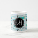 Monogramm-Blau dreht Roller-Auto-Lastwagen-LKWs Kaffee Tasse