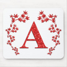 Monogramm-Buchstabe, den ein Rot verlässt Mousepads
