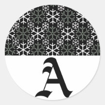 Monogramm-Buchstabe ein Schneeflocke-Aufkleber