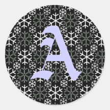 Monogramm Buchstabe ein Schneeflocke-Aufkleber