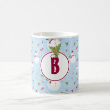 Monogramm-Feiertags-WeihnachtsSchneemann-Becher Kaffeetassen