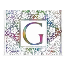 Monogramm G Postkarte