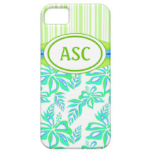 Monogramm-Hibiskus-Blume iPhone 5 Fall iPhone 5 Etui