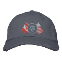 Monogramm-Hut Kanadas - US Bestickte Baseballmütze