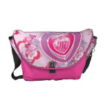 Monogramm Jeweled Valentine-Herz-Rickshaw Messeng Kurier Taschen