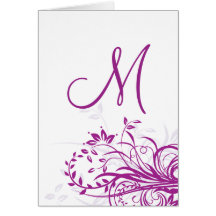 Monogramm-Karten-lila Strudel
