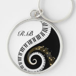 Monogramm-Klavier-Schlüssel- und musikalische Anme Schlüsselbänder