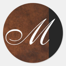 Monogramm-ledernes Hochzeits-Aufkleber-Siegel