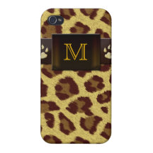 Monogramm-Leopard-Muster Schutzhülle Fürs iPhone 4