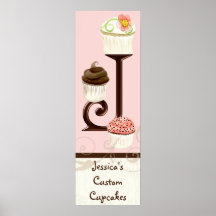 Monogramm-Nachtisch-Bäckerei-Geschäfts-Plakat des 