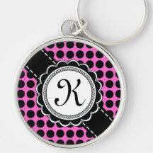 Monogramm-Retro rosa Schwarzes des Buchstabe-K 16. Schlüsselband
