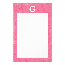 Monogramm-rosa stationäres personalisiertes druckpapier