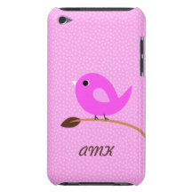 Monogramm-rosa Vogel iPod Touch Cover