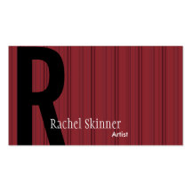 Monogramm-rote Streifen-Druck-Künstler-Visitenkart