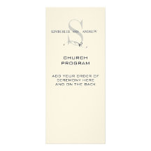Monogramm-Sahnehochzeits-Programm Ankündigungen