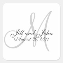 Monogramm Save the Date, das Siegel-Aufkleber-Quad