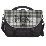 Monogramm-Schwarzweiss-Rauten-karierte Laptop-Tasc Laptoptaschen