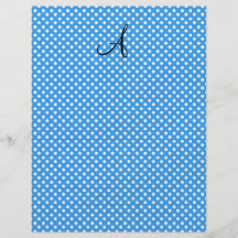 Monogramm-Tupfen blau und weiß Bedruckte Flyer