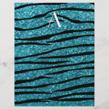Monogramm-Türkis Zebrastreifen Flyerdesign