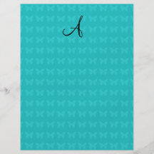 Monogramm-Türkisschmetterlinge Vollfarbige Flyer