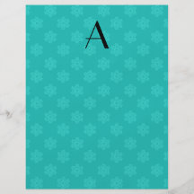 Monogramm-Türkisschneeflocken Flyerdesign
