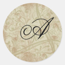 Monogramm-Umschlag Aufkleber