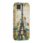 Monogramm-Vintager Vogel Effiel Turm iPhone Fall iPhone 4/4S Cover