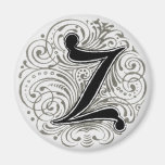 Monogramm "Z" im Grau - Magnet Kühlschrankmagnet