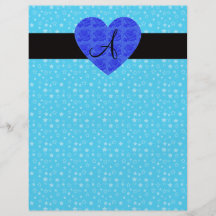 Monogrammblau-Rosen der blauen Sterne Bedruckte Flyer