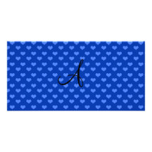 Monogrammblauherzen Fotokartenvorlagen