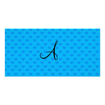 Monogrammblauherzen Photokarte
