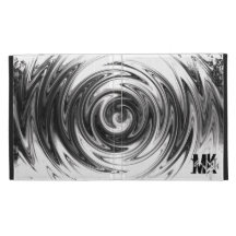 Monogrammed Silver Grey Metallic Liquid Swirl iPad Folio Cover