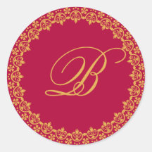 Monogrammhochzeits-Siegel Runder Aufkleber