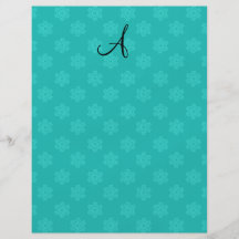 Monogrammschneeflocke-Türkismuster Individuelle Flyer