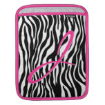 Monogrammzebra-Tiermuster-Rosa Sleeves Für iPads