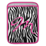 Monogrammzebra-Tiermuster-Rosa M Sleeve Für iPads