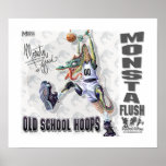 Monsta ebener Dinosaurier-Basketball Posterdruck