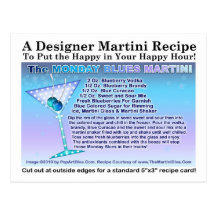 Montag-Blues-Martini-Rezept-Postkarte