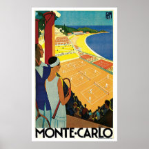 Monte Carlo Monaco Vintage Reise-Plakat-Kunst