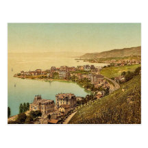Montreux und Clarens, Geneva See, die Schweiz VI Postkarte
