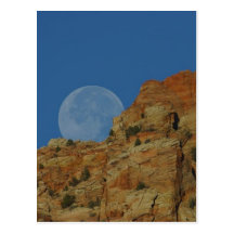 Moonrise über den Klippen in Zion Postkarten