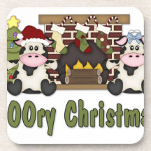 MOOORY Chirstmas Kuh-WeihnachtsT-Shirts, Geschenke Getränk Untersetzer