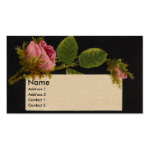 Moosige rosa Rosen-viktorianische Geschäftskarte Visitenkartenvorlage