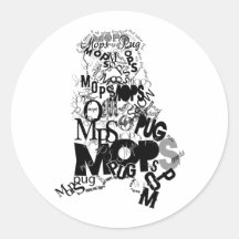 Mops der Arten Sticker