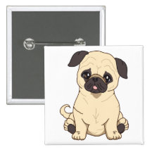 Mops, der durch begrenzte Ausgabe Pablos Fernandez Anstecknadelbutton