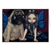 "Mops-Elf-" Gruß-Karte