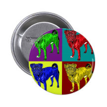 Mops Jack in 4 Farben Anstecknadelbuttons