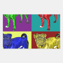 Mops Jack in 4 Farben Stickers